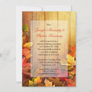 Invitation Automne automne laisse RSVP à l'avant