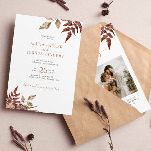Invitation Automne automne laisse tout dans un seul mariage d