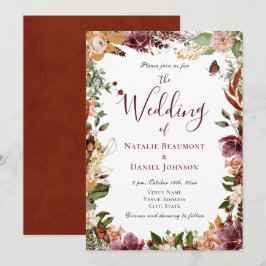 Invitation Automne automne Mariage floral