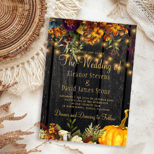 Invitation Automne automne rustique grange bois mariage