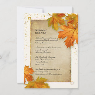 Invitation Automne Automne Tombant Feuille Élégant Détails de