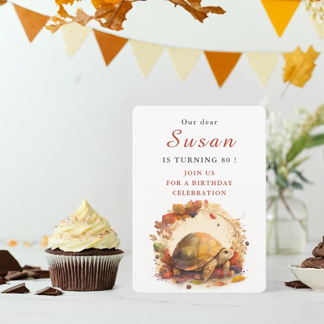 Invitation Automne / Autumn Vibes Tortoise - Anniversaire (Créateur téléchargé)