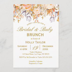Invitation Automne Baby shower et Fête des mariées combinés