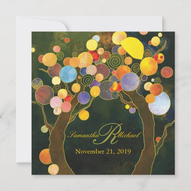 Invitation Automne Bliss Rustic Tree Thème Mariage (Devant)