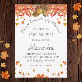 Invitation Automne Boho Floral Tomber dans Love Baby shower I