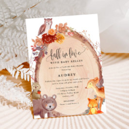 Invitation Automne Bois Animaux, Baby shower Curbside