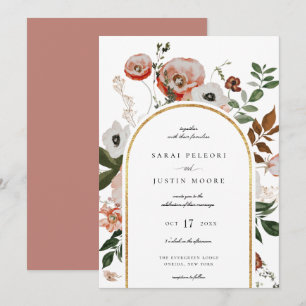 Invitation Automne Botanique Floral Arc Mariage