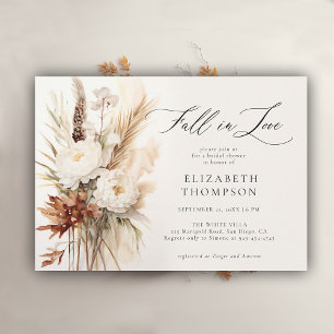 Invitation Automne Bouquet romantique Boho Peony Fête des mar
