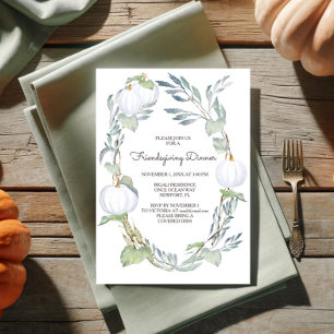 Invitation Automne CITROUILLE BLANCHE Verdure Amis Cadeaux