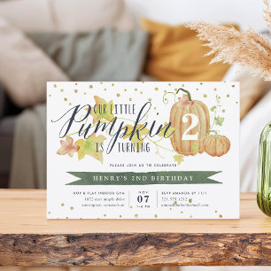 Invitation Automne Citrouille Custom Age fête d'anniversaire
