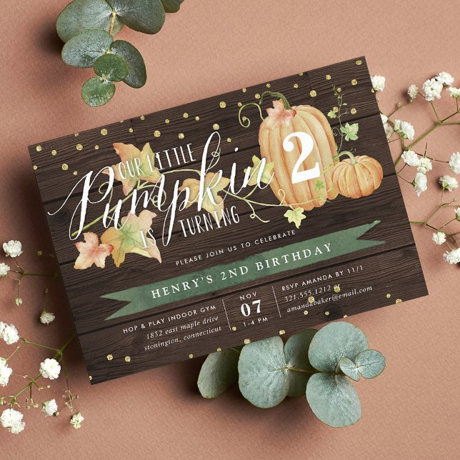 Invitation Automne Citrouille Custom Age fête d'anniversaire (Créateur téléchargé)