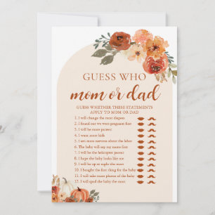 Invitation Automne Citrouille Devinez Qui Maman ou Papa Baby 