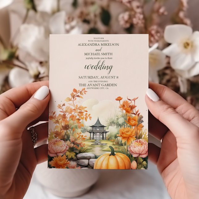 Invitation Automne Citrouille  Mariage de script (Créateur téléchargé)