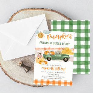 Invitation Automne Citrouille Patch Vieux Camion Vintage Anni