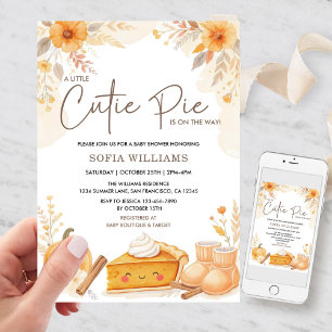 Invitation Automne Cutie Pie Citrouille Baby shower