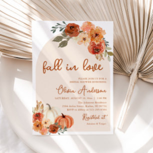 Invitation Automne dans Love Rustic Orange Citrouille Fête de