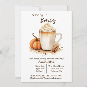 Invitation Automne Dernière Bébé brasse Baby shower Invitatio