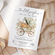 Automne Deux Petit Citrouille Automne Baby shower 