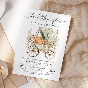 Invitation Automne Deux Petit Citrouille Automne Baby shower 