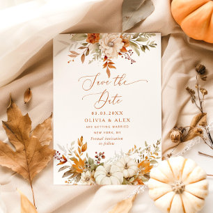 Invitation Automne en terre cuite Mariage Enregistrer la date