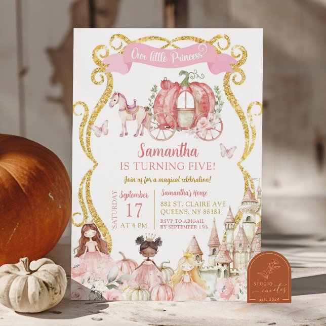Invitation Automne Fairytale Princess Party Citrouille Carria (Créateur téléchargé)