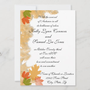 Invitation Automne Feuilles Mariage