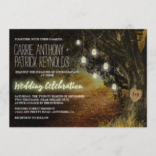 Invitation Automne Feuilles Mason Jar Chêne Arbre Mariage Inv