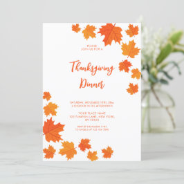 Invitation Automne Feuilles Thankesgiving