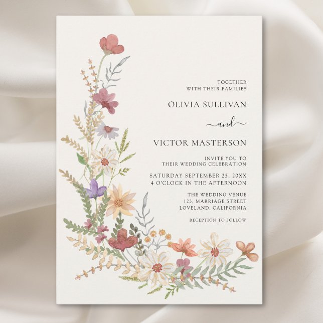 Invitation Automne Fleur sauvage Floral Mariage (Créateur téléchargé)