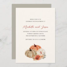 Automne Fleurs Citrouilles Élégante Partie d'engag