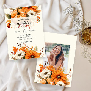 Invitation automne floral automne automne ANNIVERSAIRE