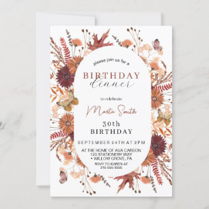 Invitation Automne Floral automne fête d'anniversaire