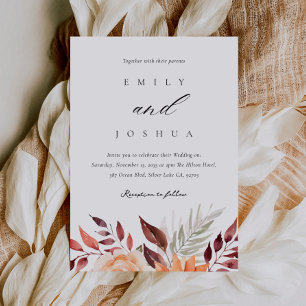Invitation Automne Floral Boho Mariage