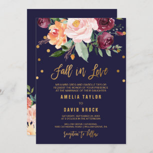 Invitation Automne Floral Formal Automne En Amour Mariage d