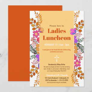 Invitation Automne Floral Ladies Church Déjeuner à