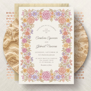 Invitation Automne Floral Mariage romantique