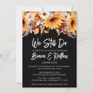 Invitation Automne Floral Mariage Vow Renouvellement