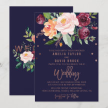 Automne Floral Rose Gold Typographie Backing Maria