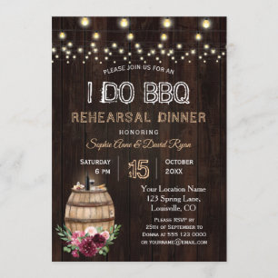 Invitation Automne Floral Vin Barrel Vignoble Dîner de répéti