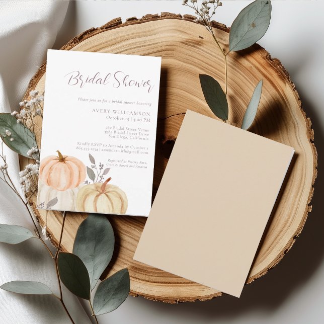 Invitation Automne Foliage Citrouille Fête des mariées (Créateur téléchargé)