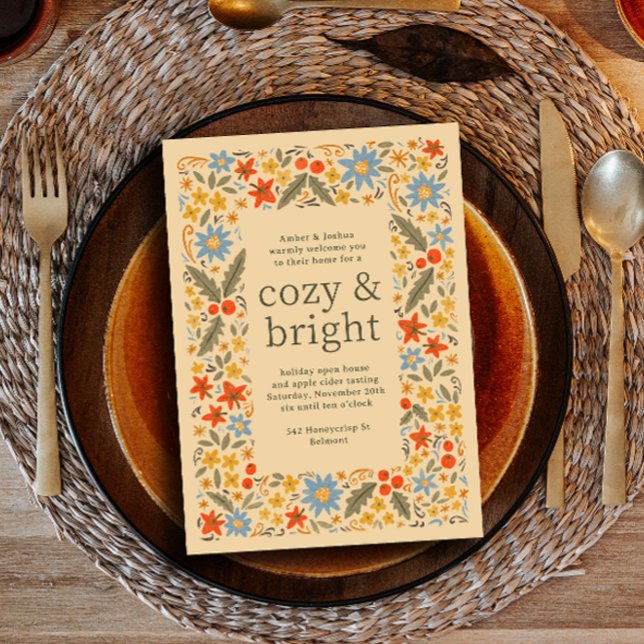 Invitation Automne Folksy Floral Frame Automne (Créateur téléchargé)