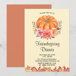 Invitation Automne Foral Thanksgiving Friendsgiving Invitatio