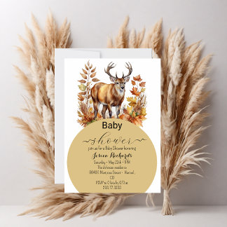 Invitation Automne Forêt de cerfs de forêt Aquarelle