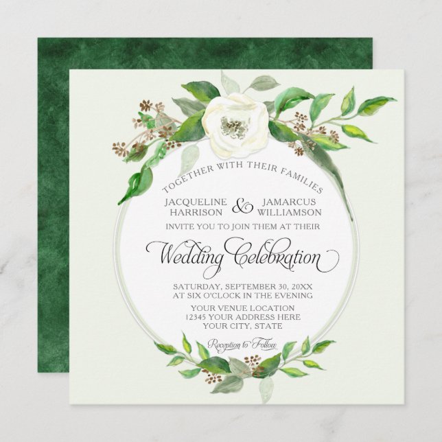 Invitation Automne Forêt d'hiver Bois Bohême BOHO Aquarelle (Devant / Derrière)