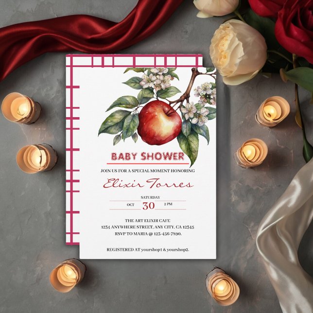 Invitation Automne Harvest Pomme Succursale Baby shower Flora (Créateur téléchargé)