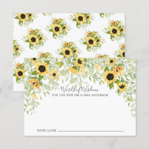 Invitation Automne Jaune Mariée de tournesol Paroles de sages