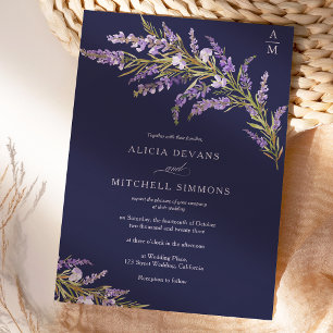 Invitation Automne lavande fleurie mariage