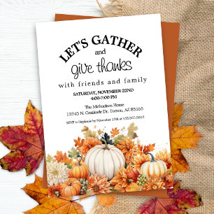 Invitation Automne Le Citrouille D'Automne Rassemble Thanksgi