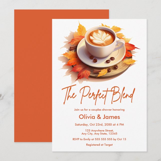 Invitation Automne Le Parfait Mélange Couples Douche (Devant / Derrière)