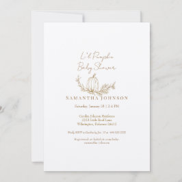 Invitation Automne Li l Citrouille Baby shower Ecru